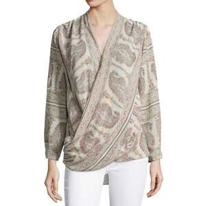 Calypso St Barth Womens silk wrap blouse top southwestern Size S